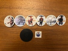1984-85 Kellogg's Accordion Hockey Panel with Puck Unused Oilers Sticker