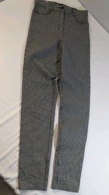 Black & White Mid Waist Houndstooth Skinny Ankle Pants Size Small