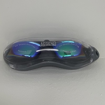 Aegend Swimming Goggles Protective UV Shield Anti-Fog Black with Case