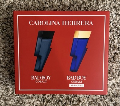 Carolina Herrera Mini Bad Boy Cobalt Cologne Duo Set, New In Box