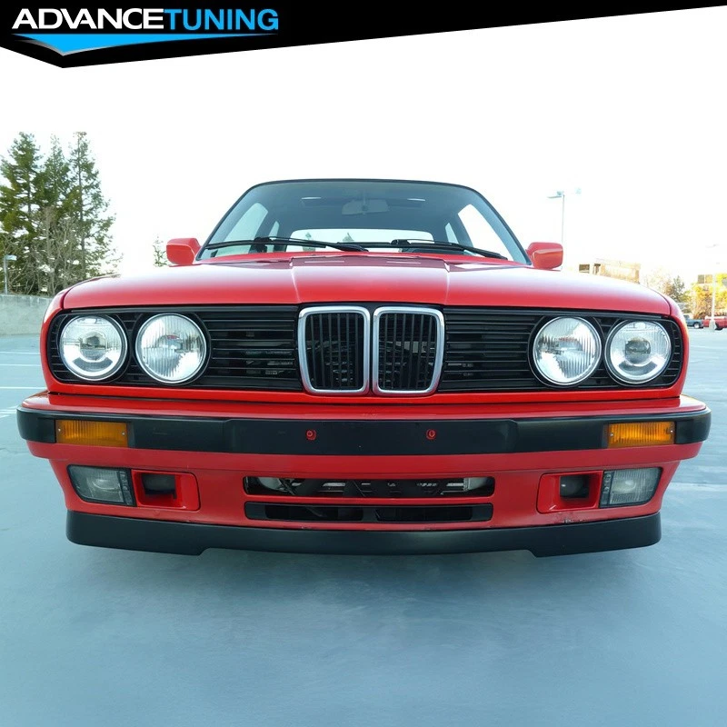 Fits 84-92 BMW E30 3-Series Mtech Msport Style Front Bumper Lip Lower Spoiler PU Foto 2 de 4