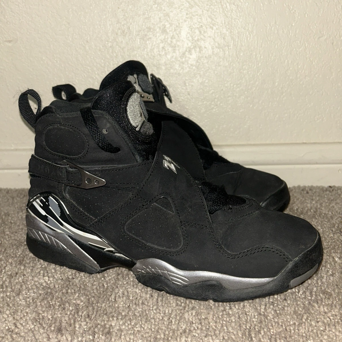 Jordan 8 black cement size 9.5 used Nike Air Jordan 8 Retro Black Cement - 305381-022 – Forty  main image 4