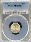 1940 Mercury Dime MS64FB PCGS (#PA56199377)