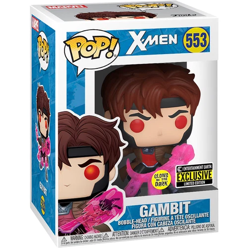 Funko POP! X-Men GAMBIT #553 EXCLUSIVE LE GLOWS IN THE DARK Marvel +Protector NM