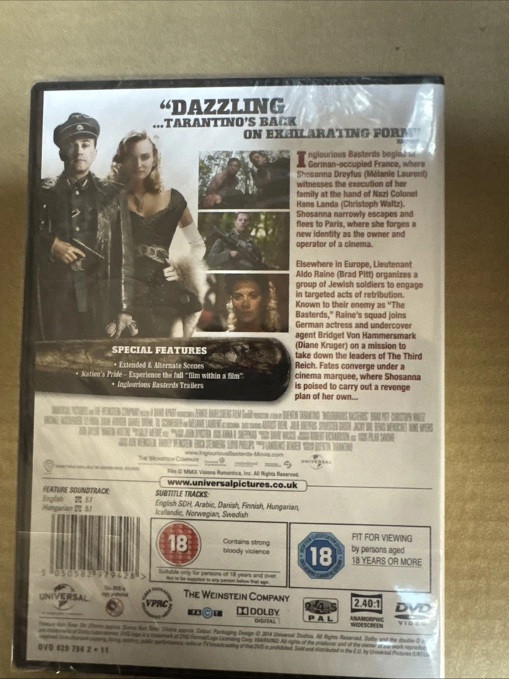 Inglourious Basterds NEW SEALED DVD - Image 2 of 2
