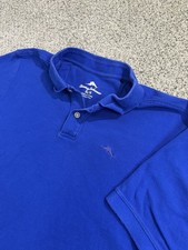 Tommy Bahama Shirt Mens Extra Large XL Short Sleeve Polo 100 Cotton Blue