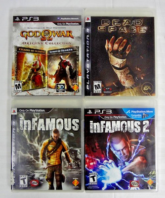 Lot of 4 Sony PlayStation 3 Video Games Complete in Box CIB Infamous Dead Space!