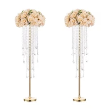 Tall Vases Wedding Centerpieces for Tables - 39.4" Gold Flower Vase with Chan...