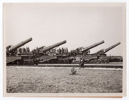 1940 French Railway Artillery Battery on Western Front Original News Photo