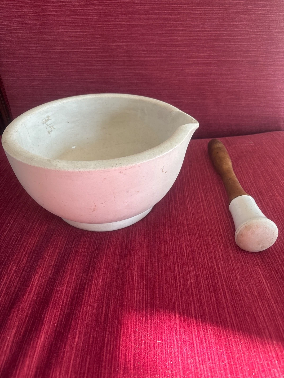 T.m. & s. Mortar & Pestle, Acid Proof,pre 1930
