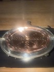 Antique English Heraldic Revolving Dome Silver Plate Food Server copper insert — photo 3