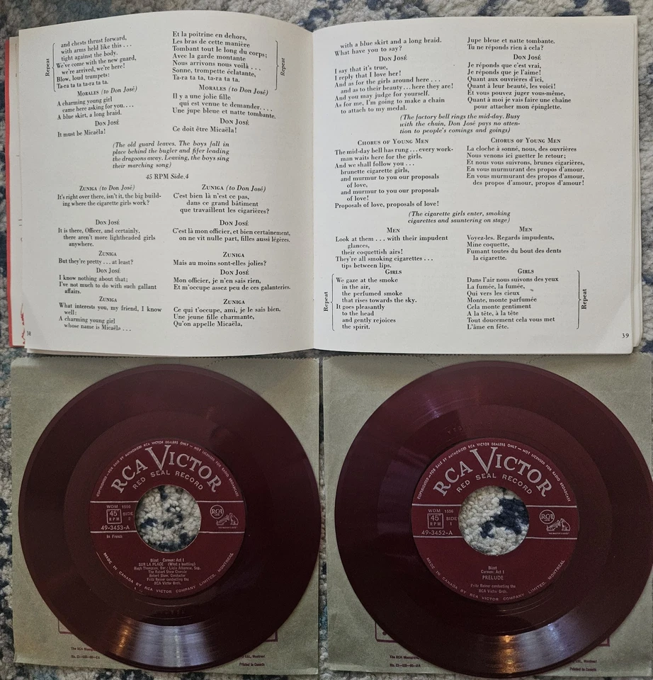 Rare 1951 Box Set - Carmen On 16 45rpm Clear Red Discs /w Booklet - Near-mint! - Image 4 of 4