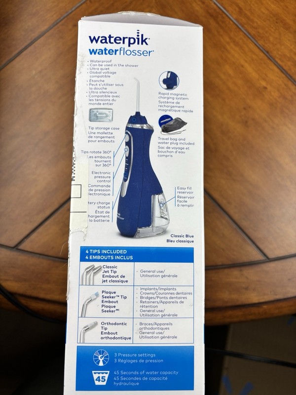 Waterpik WP-563 Cordless Advanced Water Flosser Open Box Unused Complete Lot156