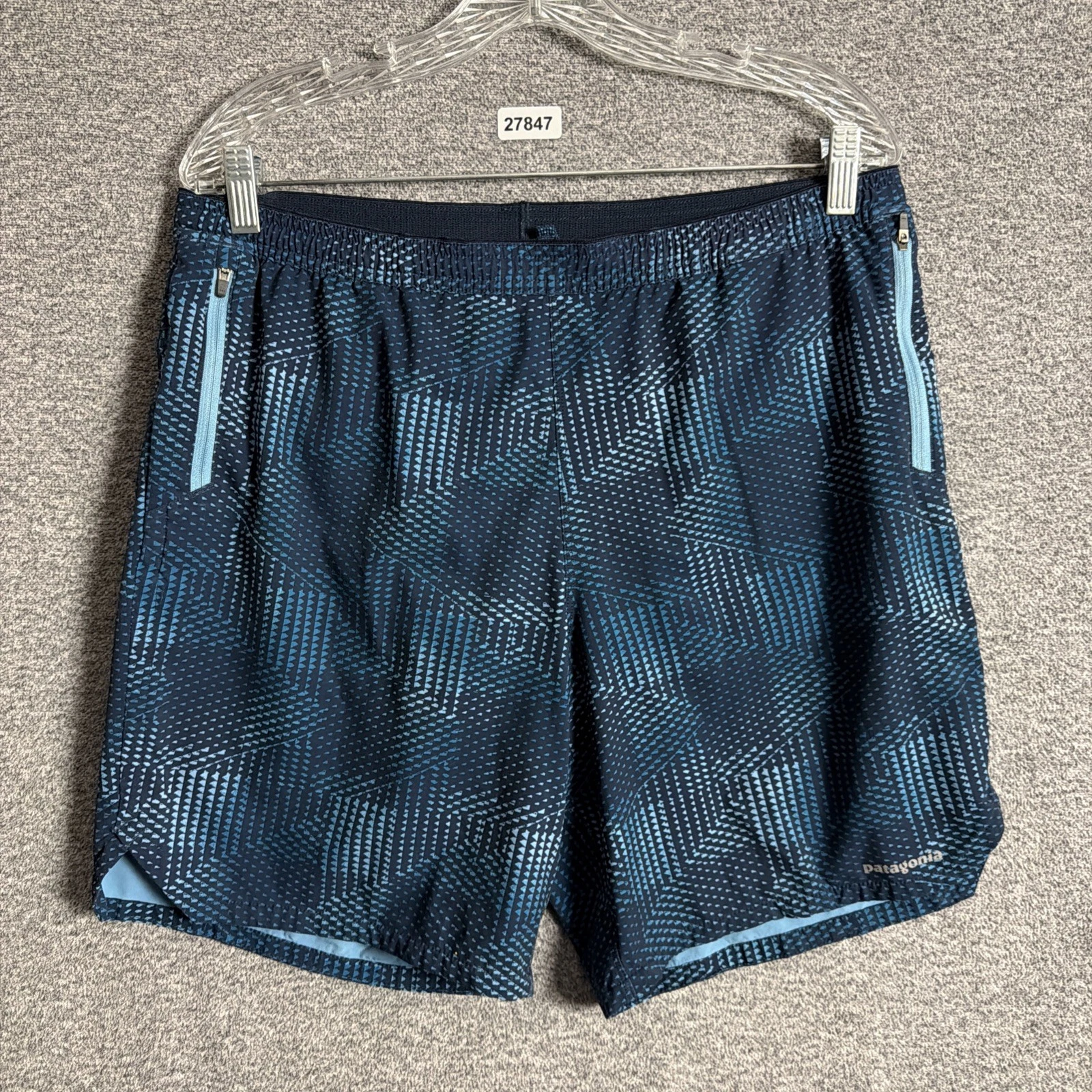 Patagonia Men's Size Medium Blue Polyester 8" Inseam Lined Nine Trails Shorts