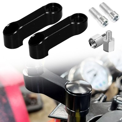 1 Paar 8MM Motorrad Spiegelhalterung Riser Extender Adapter Schwarz M8x1.25