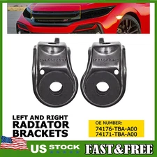 2Pcs Upper Radiator Mount Bracket Supports For Honda Civic 2016-2021 LH & RH US
