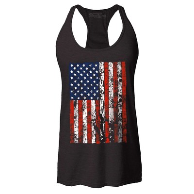 Distressed United States of America Flag Racerback Tank Top USA Flag Shirt