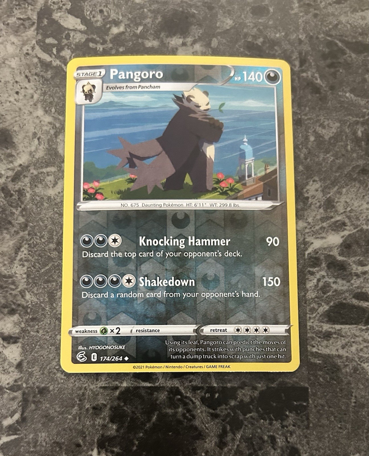 Pangoro Reverse Holo Pokemon Fusion Strike TCG Card 174/264