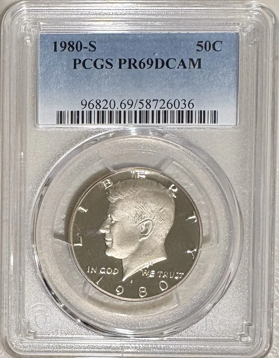 PCGS Certified PR 69 Graded 1980 Kennedy US Half Dollars (1964-Now
