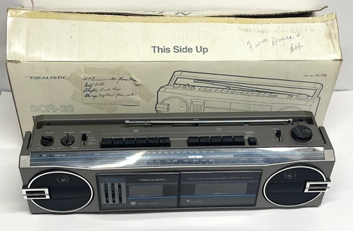Vintage Realistic SCR-33 Boombox AM/FM Cassette Recorder Radio – Tested & Workd