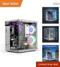Raspberry Pi 5 Mini PC Case Aluminum NVMe SSD Support Cooling OLED RGB HDMI
