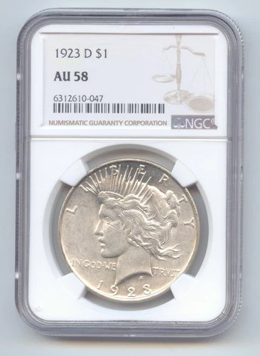 1923-D Peace Dollar, NGC AU-58