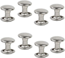 100 Sets 9MM Silver Stainless Steel Leather Rivets Double Cap Rivets Studs Faste