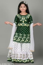 traditional kurta and sharara set for girls Kids cotton Blend kurta set