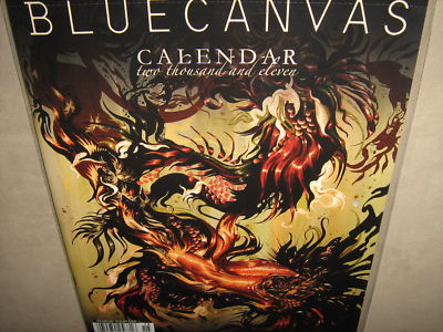 NEW! 2011 BLUE CANVAS ART CALENDAR two thousand and eleven SEALED