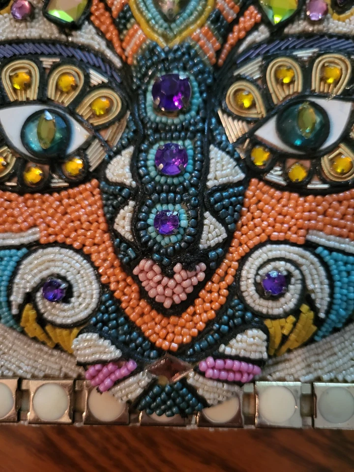 Bolso de mano Mary Frances gato con cuentas 6 1/2 x 6-1/2 nuevo sin etiquetas Foto 3 de 4