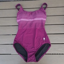 TYR Durafast Women's Burgundy Polka Dot ControlFit 1pc SwimSuit Sz 8 New Sample