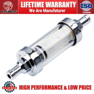 5/16 inch Universa 9447 Inline Fuel Filter W/ Glass Clearview Petrol Diesel
