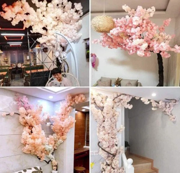 US STOCK Árbol Artificial Flor de Cerezo Sakura Árbol Decoración Cerezo Flor Enredaderas Foto 2 de 4