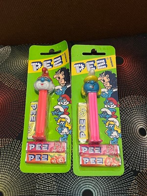 Smurfs Papa Smurf, Smurfette, Brainy, Gargamel, Bonbons PEZ Carded Set of 5 MOC