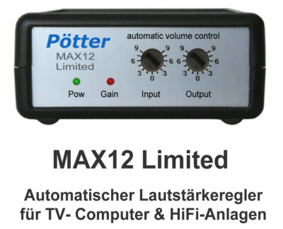 Automatischer Lautstärkeregler für TV, PC, HiFi, Pötter MAX12 Audio Limiter 