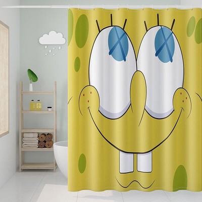 Sponge Bob Squarepants Bathtub Waterproof Yellow Shower Curtain 150x200cm