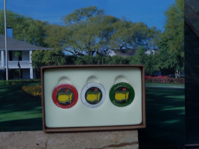 The Masters 2021 Tournament Ball Markers 3pc White & Red & Green Dome Style