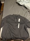 Croft&Barrow fleece pullover jacket mens grey quarter zip adult XXL