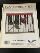 National Yarn Crafts - Vintage Latch Hook Kit - R848 Piano Keys Made In USA