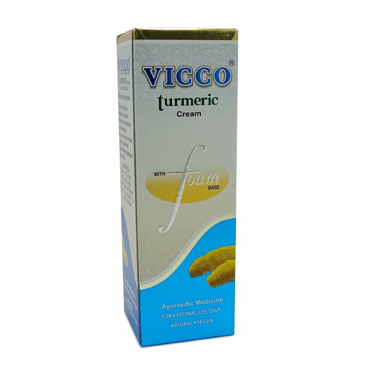 Crème Nettoyante Visage Au Curcuma Vicco - Base Mousse Ayurvédique 70g - Naturelle Et Végane
