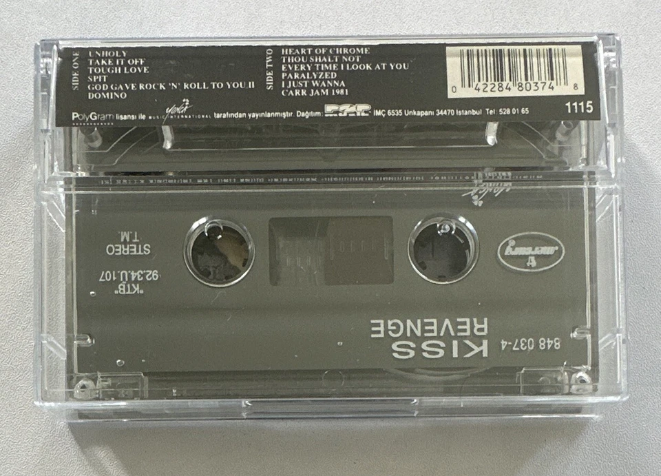 Kiss : Revenge Rare Turkish Issue Cassette Tape Mercury 848 037-4 Vg+ / Mint - Image 3 of 4