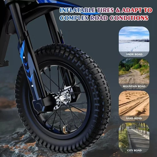 EVERCORSS EV12M Electric Kid Motorcycle – 300W Motor, 36V E-Motorcycle Blue - Picture 11 of 14