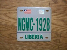 SINGLE LIBERIA, AFRICA  LICENSE PLATE - 2010 - NGMC-1928 - NGO MOTORCYCLE