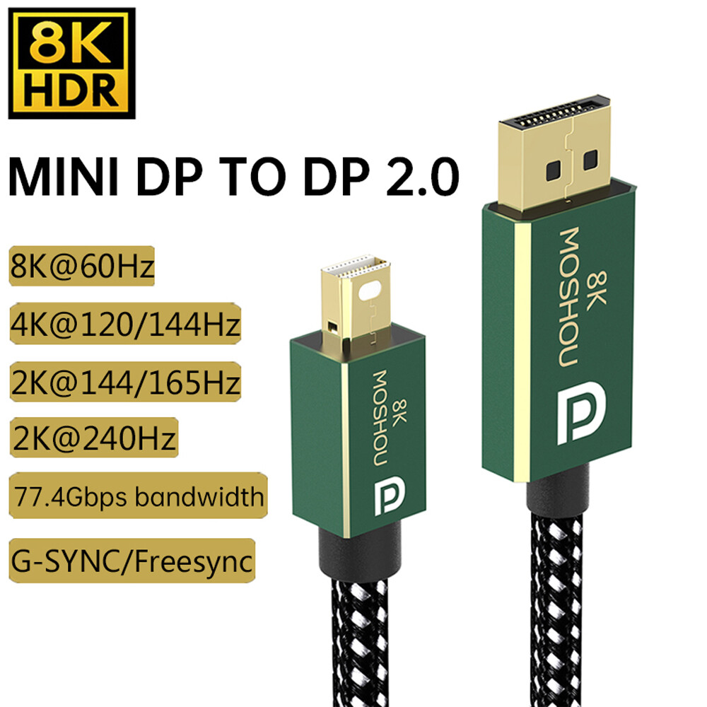 MOSHOU Mini DisplayPort to DP Cable 4K@144Hz 8K@60Hz