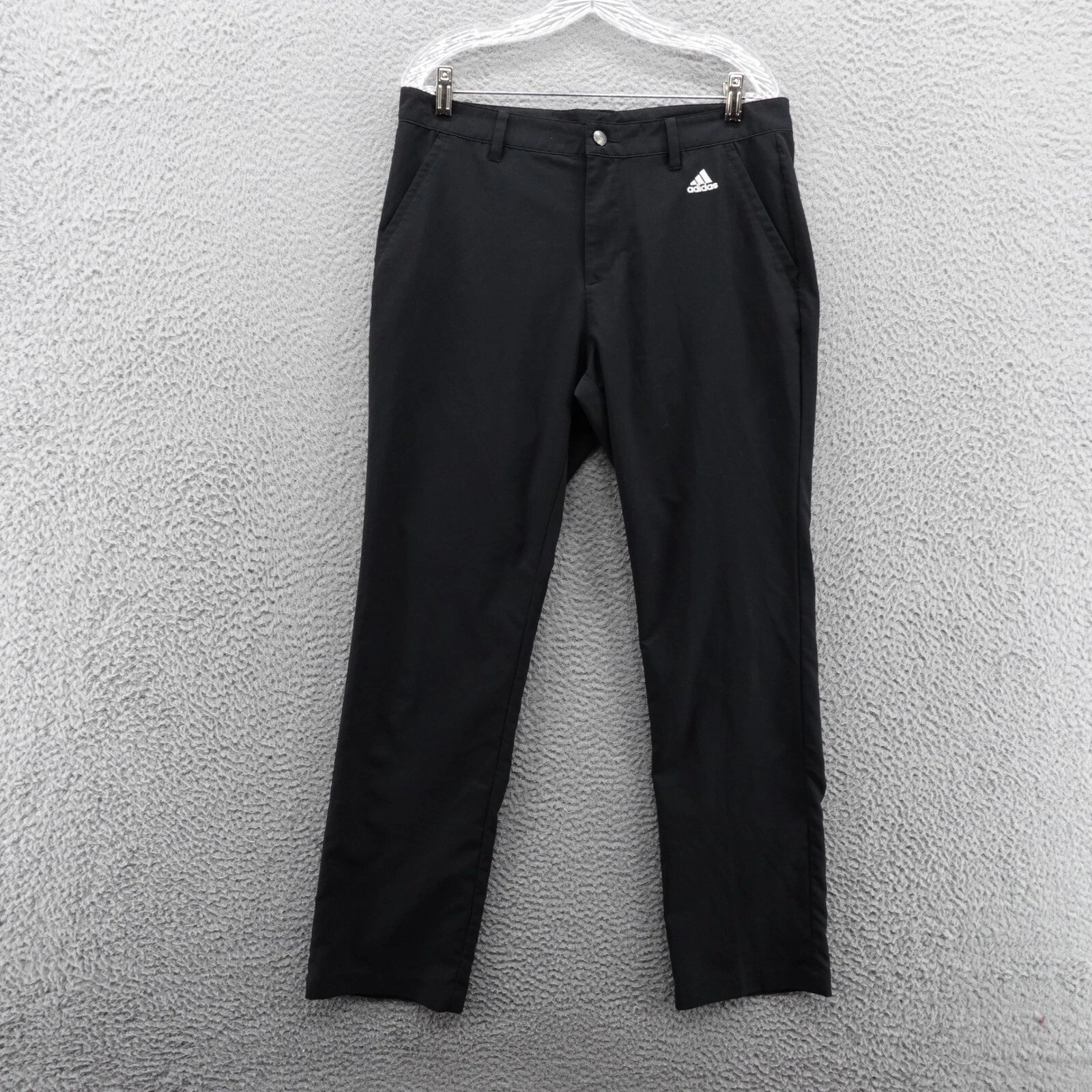 Adidas Performance Pantaloni da Golf 34x32 Nero Uomo Flat Front Leggeri Dritti