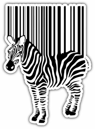 "Barcode Barcode Barcode Zebra Auto Stoßstange Vinyl Aufkleber Aufkleber 4""x5" - Bild 1 von 1