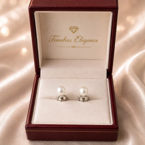 Freshwater Pearl Stud Earrings in Sterling Silver