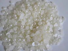 500/100 Beads 6mm Ivory White half Table Decoration Round Pearls Wax PL 42