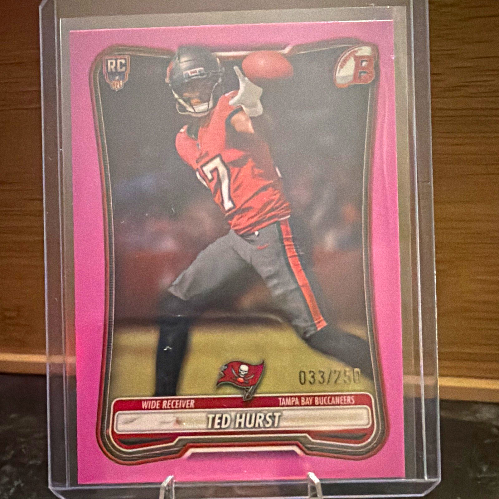Topps 2026 Bowman Ted Hurst Buccaneers RC Pink Parallel /250 Card #134