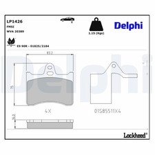 DELPHI Bremsbeläge Satz Hinten Bremsklötze für CITROËN XM (Y4) XM (Y3) LP1426